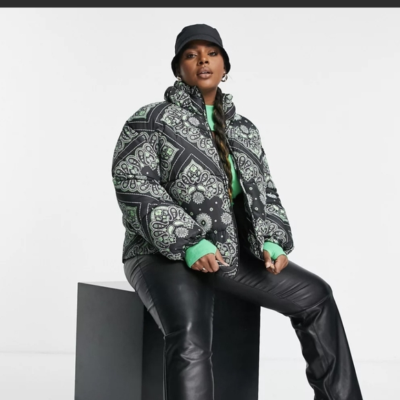 NWT Native Young Oversized Puffer Jacket. Paisley print 2X hip hop streetwear - Picture 3 of 9